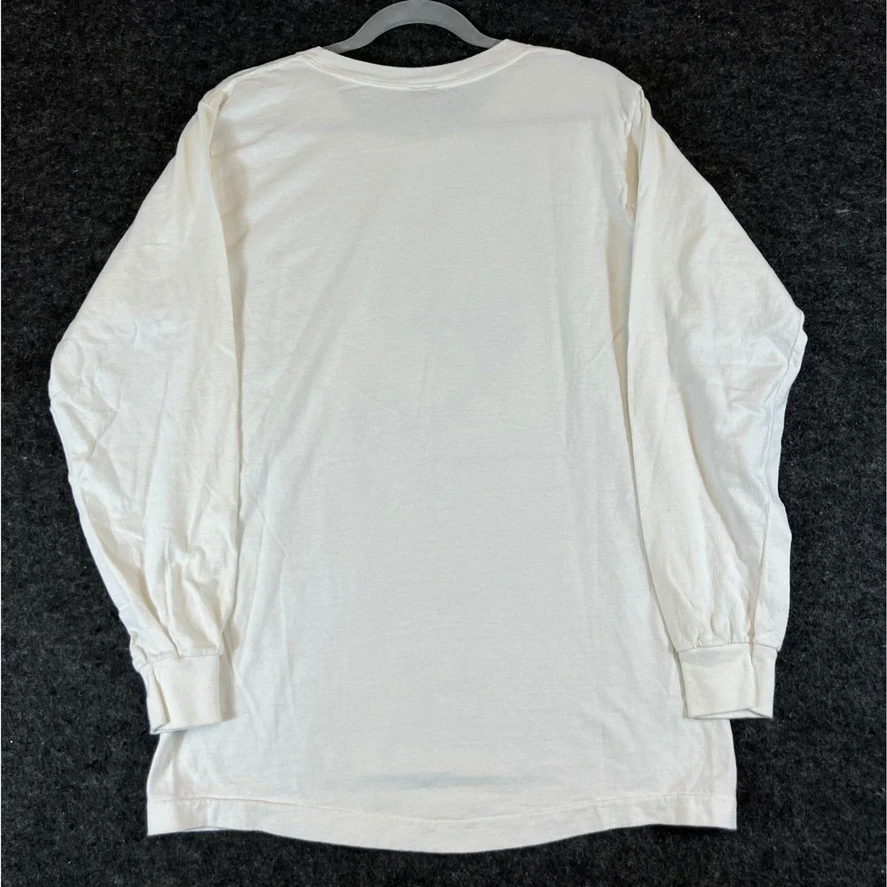 Vintage 80s Sigmund Snopek III Shirt Mens Large White Long Sleeve Music Art Tee